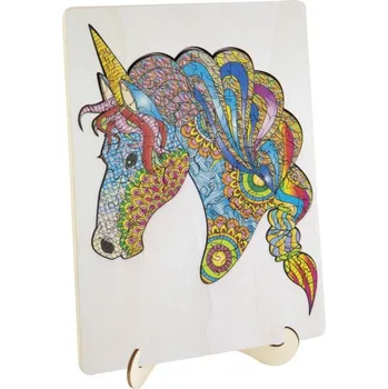 Dřevěné puzzle 137 dílků - Jednorožec
