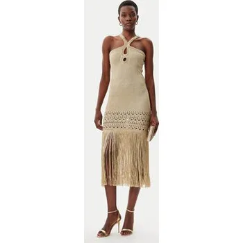 Dámské šaty Simona Corsellini Úpletové šaty P25CPABO0401 Béžová Slim Fit 48
