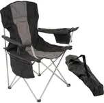 Skládací kempingová židle XL s chladící taškou, černá/šedá