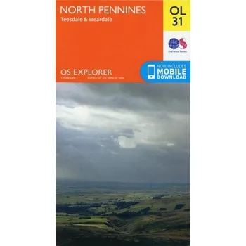 Encyklopedie North Pennines - Teesdale & Weardale - Ordnance Survey [EN] (2015, Skládaná mapa, Ordnance Survey)