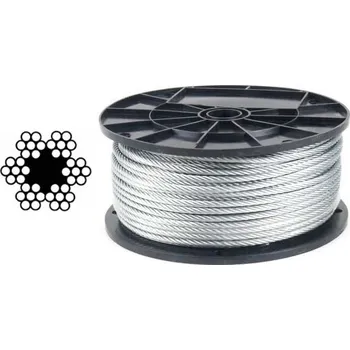 Lano Šestipramenné lano - 6x7-FC na cívce Návin: 5 mm - 500 m