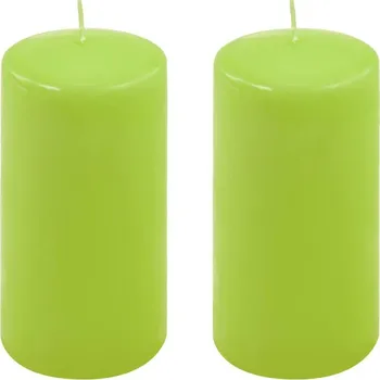Svíčka Zelená parafínová svíčka 15 cm, 65 h hoření, sada 2 ks