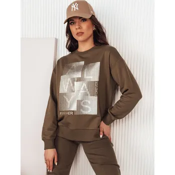 Dámská mikina Hnědá mikina s potiskem FEMMES BY1282 Velikost: L