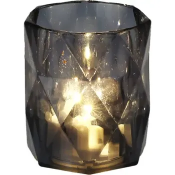 Svíčka SVÍČKA LED 47X57MM AKRYL ŠEDÁ