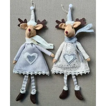 plyšák Pár plyšových sobů na pověšení (cs, La Galleria)