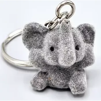 Semišový sloník jako přívěsek na klíče