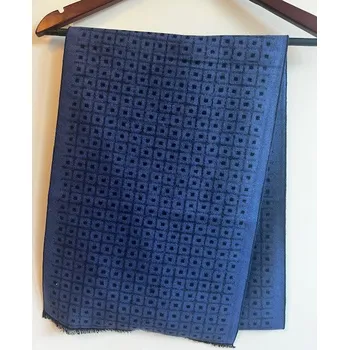 Šála Šála z česaného hedvábí v odstínech modré oboustranná, HEDVÁBNÝ SVĚT