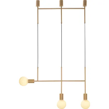 ACA DECOR Závěsné svítidlo KYOTO max. 3x60W/E27/230V/IP20, zlaté