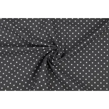 Bavlněné plátno puntík bílý na šedé