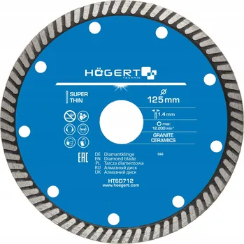 Řezný kotouč Diamantový kotouč 125 mm Hoegert HT6D712