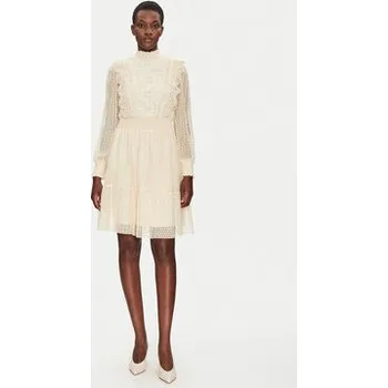 Dámské šaty YAS Koktejlové šaty Sophia 26032212 Béžová Regular Fit 40