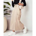 Světle béžová maxi sukně s kapsami a rozparkem MERSALS CY0446 Velikost: S