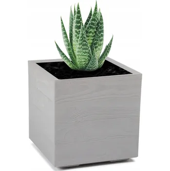Květináč Plastový květináč Karo Eco Wood barva šedá deska 40 cm Lamela 884