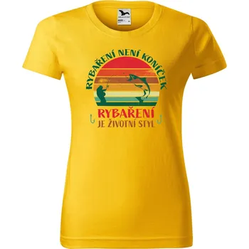 Dámské oblečení DOBRÝ TRIKO Dámské tričko Rybaření není koníček Barva: Žlutá, Velikost: L