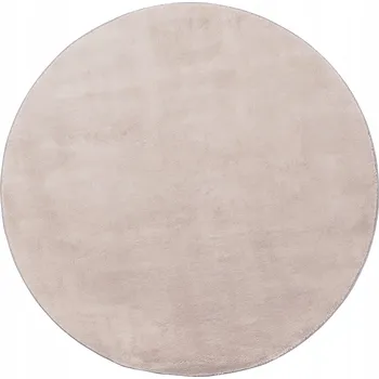 Koberec KOBEREC BÉŽOVÝ KULATÝ DO OBÝVACÍHO POKOJE SUPER MĚKKÝ PŘÍJEMNÝ HUSTÝ DEKORATIVNÍ 100x100CM