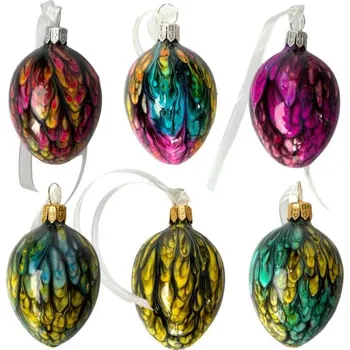 Vánoční ozdoba Koulier Skleněné ozdoby - Jarní komplet vajíčka Kahuri Thunder, 6 ks