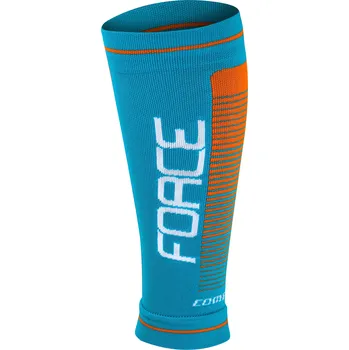 Cyklistické návleky návleky na nohy FORCE COMPRESS, modro-oranž.S-M