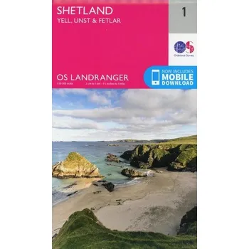 Encyklopedie Shetland - Yell, Unst and Fetlar - Ordnance Survey [EN] (2016, Skládaná mapa, Ordnance Survey)