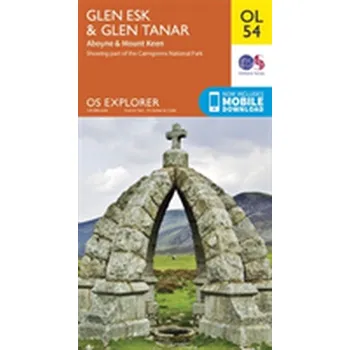 Encyklopedie Glen Esk & Glen Tanar, Aboyne & Mount Keen - Ordnance Survey [EN] (2015, Skládaná mapa, Ordnance Survey)