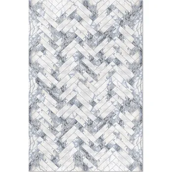 Koberec Moderní vinylový Koberec do bytu Kamenná parketová podlaha světlá rybí kost 80x120 cm