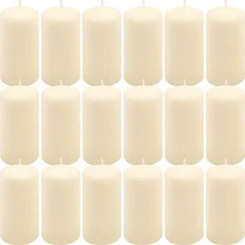 Svíčka Sada sloupových svíček, 11,5 cm, Ø 6 cm, krémová, 18 ks