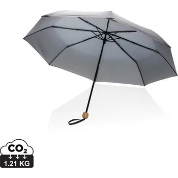Deštník 20,5" bambusový deštník Impact ze 190T pongee RPET AWARE™ - Antracitová