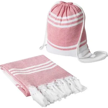 Ručník Velký Plážový/Saunový Ručník Sun & Steam - Bílá / Červená