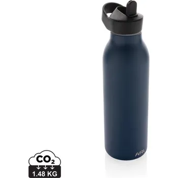 Termohrnek Flip-top lahev na vodu Avira Ara 500ml z RCS recykl. oceli - Námořní Modř