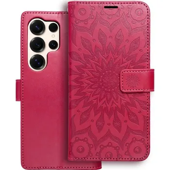 Pouzdro na mobilní telefon Pouzdro Smart Mezzo Mandala pro Samsung Galaxy S25 Ultra magenta red / červené