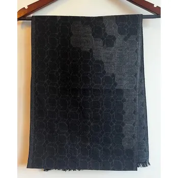 Šála Šála z česaného hedvábí černo-šedá oboustranná, HEDVÁBNÝ SVĚT