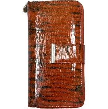 Peněženka Červená kožená peněženka Jennifer Jones laminovaná ochrannou fólií