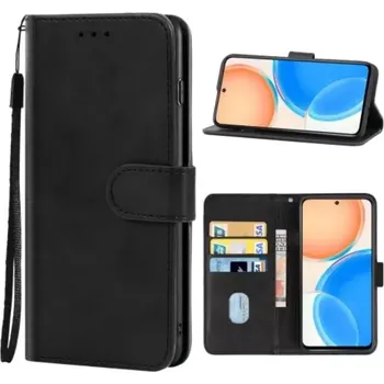 Pouzdro na mobilní telefon TopTechnology Kožené pouzdro pro Honor X8 černé, black, tzv. knížka