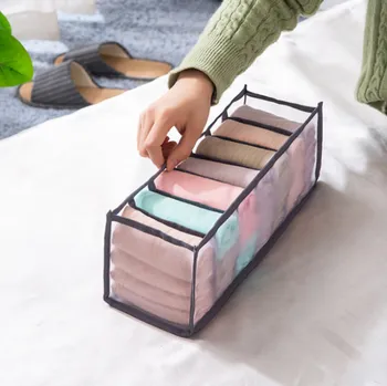 Úložný box Organizér do šatní skříně s 7 přihrádkami na spodní prádlo - šedý