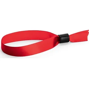 Náramek SECCUR. Saténový náramek s bezpečnostní sponou - Červená