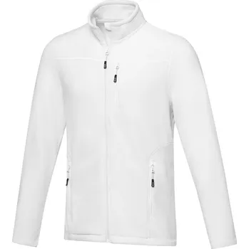 Pánská recyklovaná celorozepínací fleecová bunda GRS Amber - Bílá / 3XL