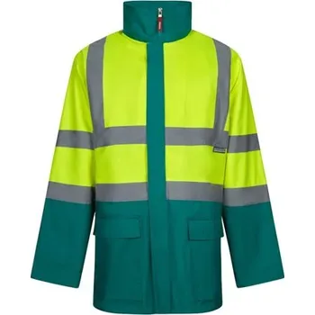 VL JUNO. Dvoubarevná parka 4v1 (180g/m²), z polyesteru (100%) s PU zátěrem - Zelená / Žlutá / XL