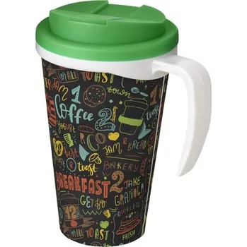 Termohrnek Termo hrnek 350 ml Brite-Americano Grande s uzávěrem odolným proti rozlití - Bílá / Zelená