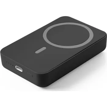 Powerbanka AMPERE 10. 10 000 mAh magnetická power banka s 15W superrychlou bezdrátovou nabíječkou ve recyklovaného ABS (100% rABS) - Černá