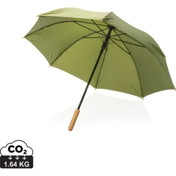 Deštník 23" bambusový auto-open deštník Impact ze 190T RPET AWARE™ - Zelená