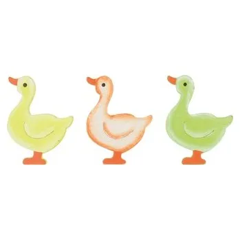 Velikonoční dekorace Husa dřevěná s lepíkem 3,5 cm 24 ks v krabičce