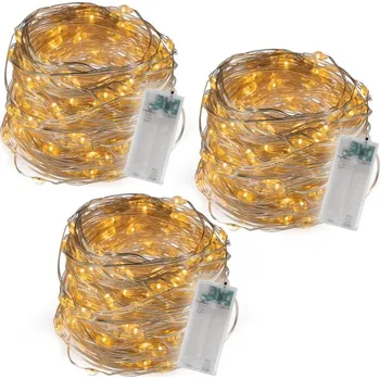 Vánoční dekorace Sada 3 kusů světelných drátů 40 LED, teplá bílá
