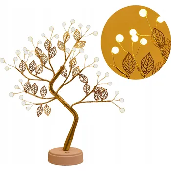 Vánoce LED Stromek Štěstí Vánoční Ozdoba Světýlka DEKORACE Krásná Zlatá