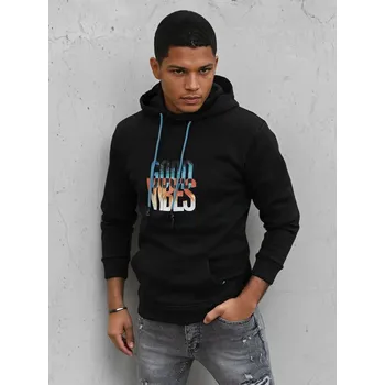 Pánská mikina Černá mikina s nápisem GOOD VIBES BX5377 Velikost: XL