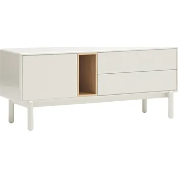 Televizní stolek Krémově bílý lakovaný TV stolek Teulat Corvo 140 x 40 cm