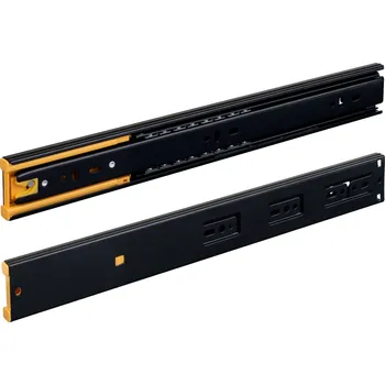 Nábytkové kování Walteco Plnovýsuv s tlumením 350mm, nosnost 35 kg, černá, 1 pár