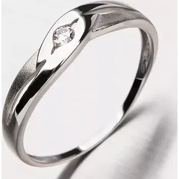 Prsten Dámský prsten bílé zlato 585 zirkon DZ1776-B velikost 55