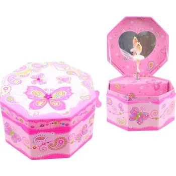 Dřevěná hračka LAMPS Hrací skříňka šperkovnice motýl