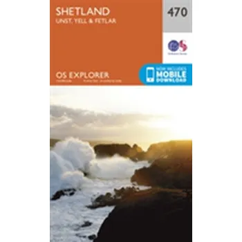 Encyklopedie Shetland - Unst, Yell and Fetlar - Ordnance Survey [EN] (2015, Skládaná mapa, Ordnance Survey)