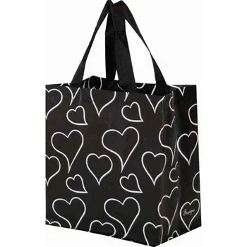 Taška lamino 10l Srdíčka černá