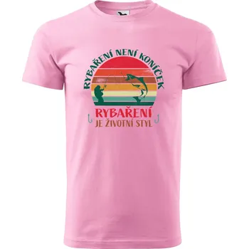 Pánské tričko DOBRÝ TRIKO Pánské tričko Rybaření není koníček Velikost: XL, Barva: Růžová